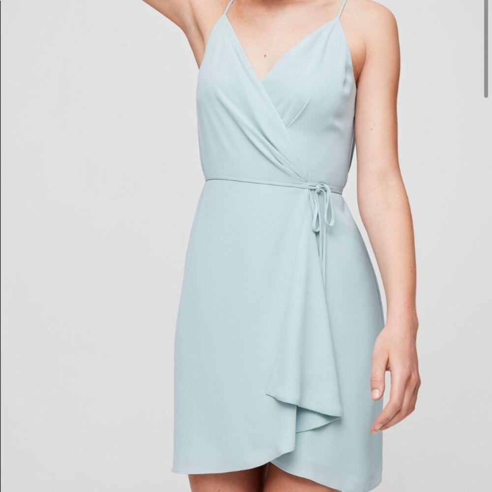 ARITZIA Babaton Wrap Dress in Sea Spray